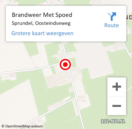 Locatie op kaart van de 112 melding: Brandweer Met Spoed Naar Sprundel, Oosteindseweg op 24 juni 2024 17:46