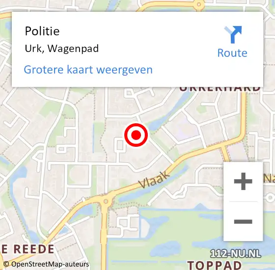 Locatie op kaart van de 112 melding: Politie Urk, Wagenpad op 24 juni 2024 17:50