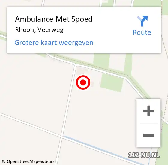 Locatie op kaart van de 112 melding: Ambulance Met Spoed Naar Rhoon, Veerweg op 24 juni 2024 18:03