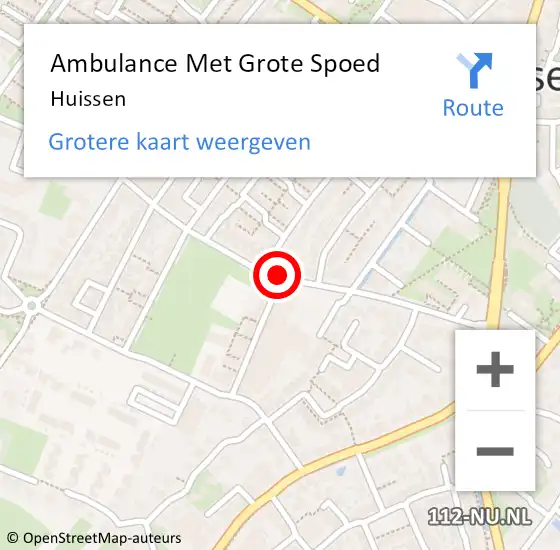 Locatie op kaart van de 112 melding: Ambulance Met Grote Spoed Naar Huissen op 24 juni 2024 18:23