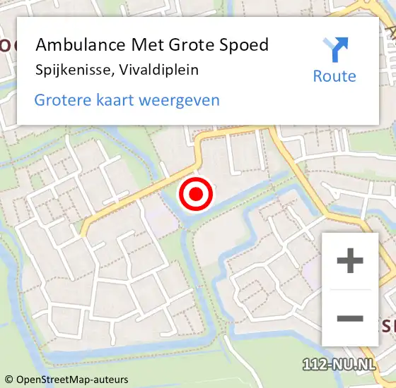 Locatie op kaart van de 112 melding: Ambulance Met Grote Spoed Naar Spijkenisse, Vivaldiplein op 24 juni 2024 18:32