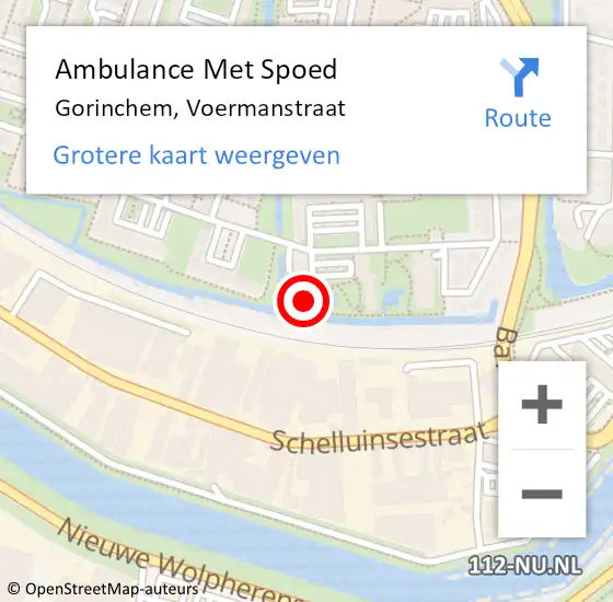 Locatie op kaart van de 112 melding: Ambulance Met Spoed Naar Gorinchem, Voermanstraat op 24 juni 2024 18:44