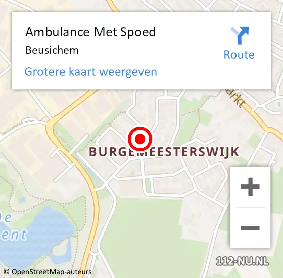 Locatie op kaart van de 112 melding: Ambulance Met Spoed Naar Beusichem op 24 juni 2024 19:04