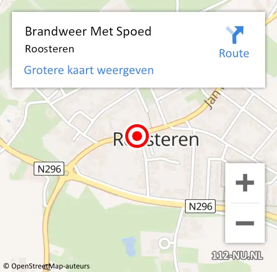 Locatie op kaart van de 112 melding: Brandweer Met Spoed Naar Roosteren op 24 juni 2024 19:31