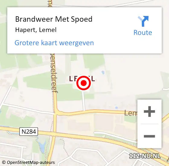 Locatie op kaart van de 112 melding: Brandweer Met Spoed Naar Hapert, Lemel op 24 juni 2024 19:46