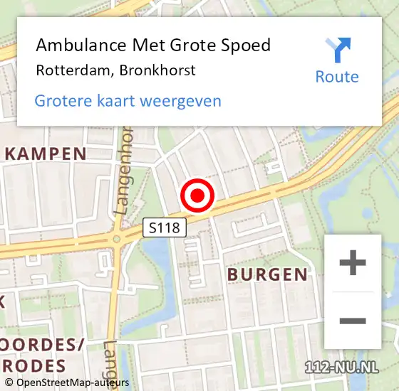 Locatie op kaart van de 112 melding: Ambulance Met Grote Spoed Naar Rotterdam, Bronkhorst op 24 juni 2024 19:49