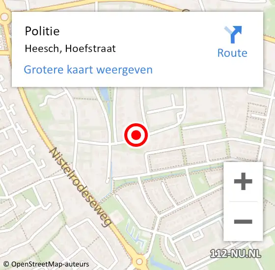 Locatie op kaart van de 112 melding: Politie Heesch, Hoefstraat op 24 juni 2024 19:52