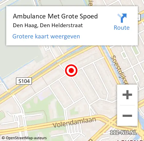 Locatie op kaart van de 112 melding: Ambulance Met Grote Spoed Naar Den Haag, Den Helderstraat op 24 juni 2024 19:52