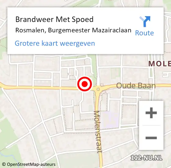 Locatie op kaart van de 112 melding: Brandweer Met Spoed Naar Rosmalen, Burgemeester Mazairaclaan op 24 juni 2024 19:58