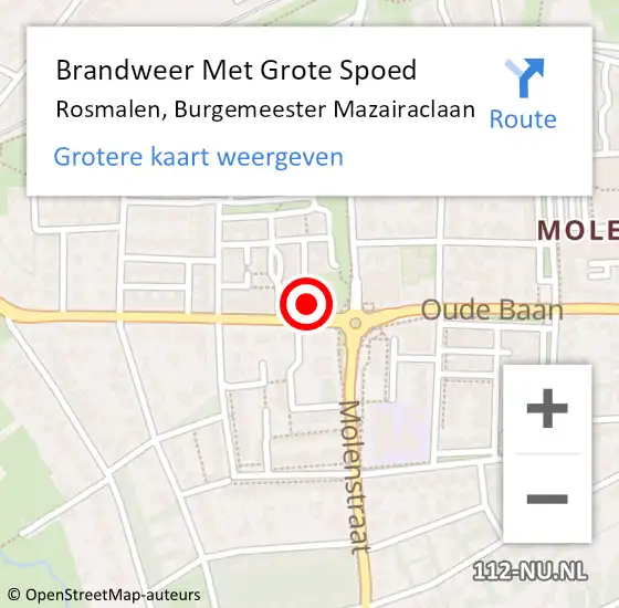 Locatie op kaart van de 112 melding: Brandweer Met Grote Spoed Naar Rosmalen, Burgemeester Mazairaclaan op 24 juni 2024 20:00