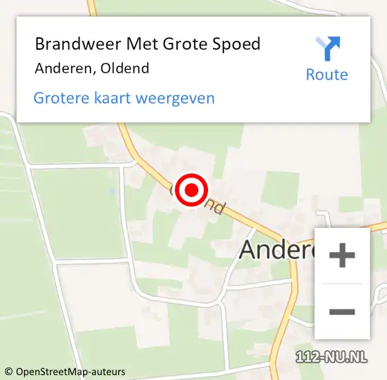 Locatie op kaart van de 112 melding: Brandweer Met Grote Spoed Naar Anderen, Oldend op 24 juni 2024 20:21