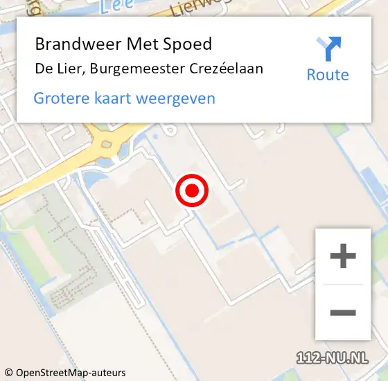 Locatie op kaart van de 112 melding: Brandweer Met Spoed Naar De Lier, Burgemeester Crezéelaan op 24 juni 2024 20:50
