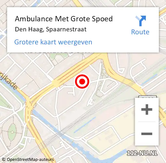 Locatie op kaart van de 112 melding: Ambulance Met Grote Spoed Naar Den Haag, Spaarnestraat op 24 juni 2024 21:04