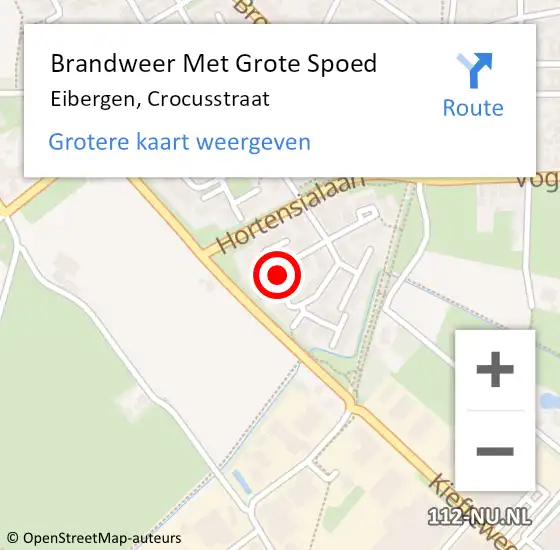 Locatie op kaart van de 112 melding: Brandweer Met Grote Spoed Naar Eibergen, Crocusstraat op 24 juni 2024 21:14