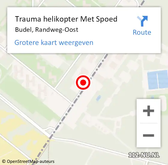 Locatie op kaart van de 112 melding: Trauma helikopter Met Spoed Naar Budel, Randweg-Oost op 24 juni 2024 21:28