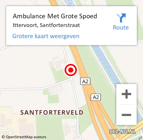 Locatie op kaart van de 112 melding: Ambulance Met Grote Spoed Naar Ittervoort, Santforterstraat op 24 juni 2024 21:40