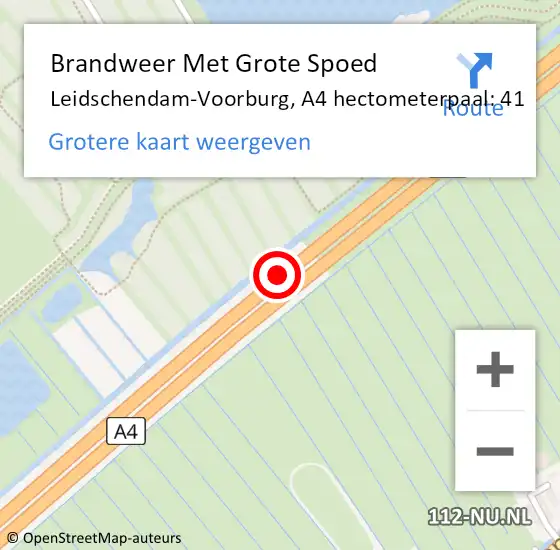 Locatie op kaart van de 112 melding: Brandweer Met Grote Spoed Naar Leidschendam-Voorburg, A4 hectometerpaal: 41 op 24 juni 2024 21:55
