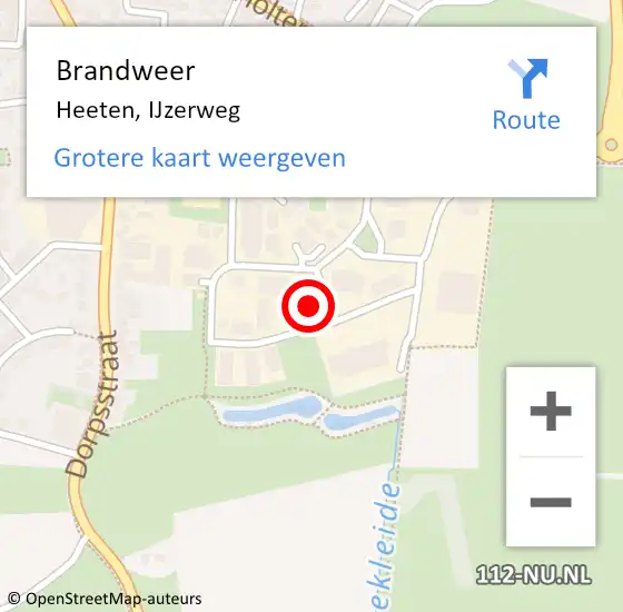 Locatie op kaart van de 112 melding: Brandweer Heeten, IJzerweg op 24 juni 2024 22:04