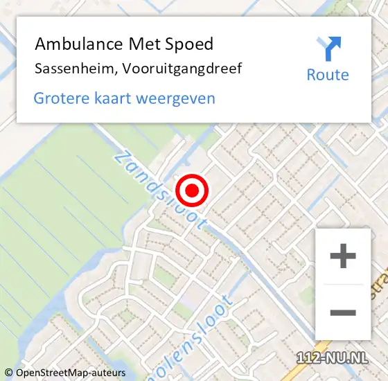 Locatie op kaart van de 112 melding: Ambulance Met Spoed Naar Sassenheim, Vooruitgangdreef op 24 juni 2024 22:15