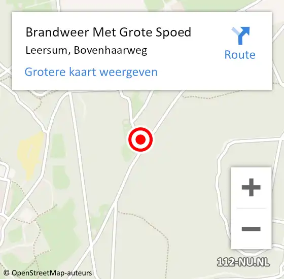 Locatie op kaart van de 112 melding: Brandweer Met Grote Spoed Naar Leersum, Bovenhaarweg op 24 juni 2024 22:21