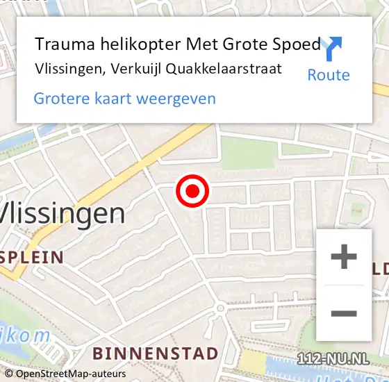 Locatie op kaart van de 112 melding: Trauma helikopter Met Grote Spoed Naar Vlissingen, Verkuijl Quakkelaarstraat op 24 juni 2024 22:44