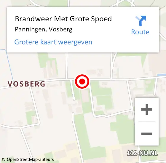 Locatie op kaart van de 112 melding: Brandweer Met Grote Spoed Naar Panningen, Vosberg op 24 juni 2024 23:07