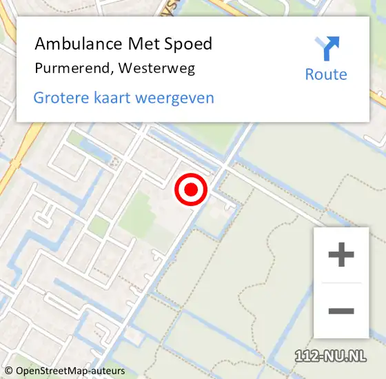 Locatie op kaart van de 112 melding: Ambulance Met Spoed Naar Purmerend, Westerweg op 24 juni 2024 23:42