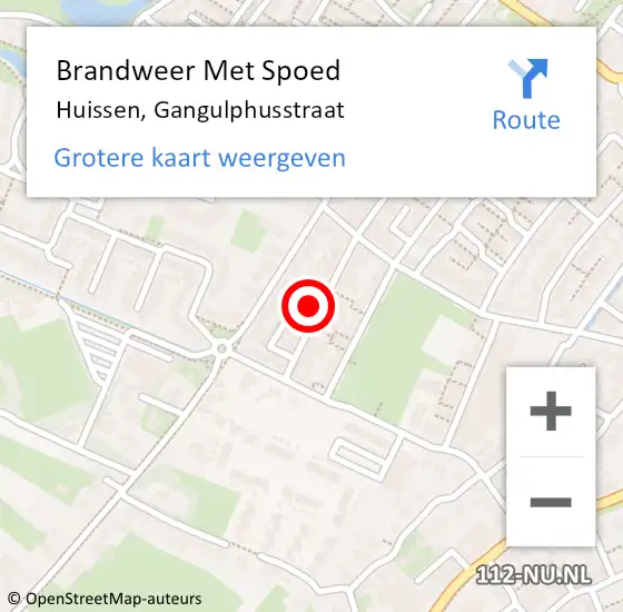 Locatie op kaart van de 112 melding: Brandweer Met Spoed Naar Huissen, Gangulphusstraat op 25 juni 2024 00:16