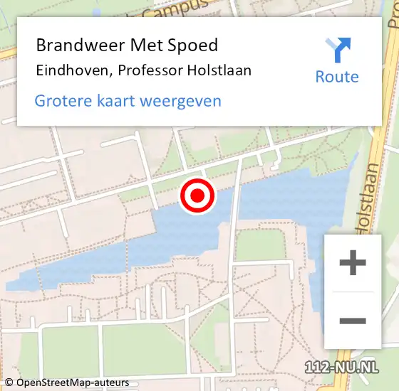 Locatie op kaart van de 112 melding: Brandweer Met Spoed Naar Eindhoven, Professor Holstlaan op 25 juni 2024 01:03