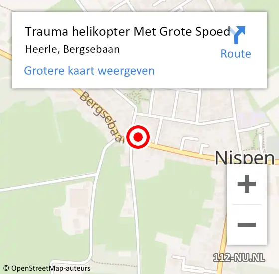 Locatie op kaart van de 112 melding: Trauma helikopter Met Grote Spoed Naar Heerle, Bergsebaan op 25 juni 2024 01:03