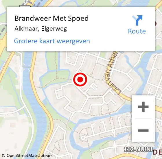 Locatie op kaart van de 112 melding: Brandweer Met Spoed Naar Alkmaar, Elgerweg op 25 juni 2024 02:31