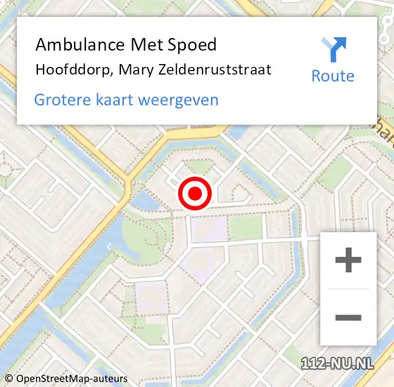Locatie op kaart van de 112 melding: Ambulance Met Spoed Naar Hoofddorp, Mary Zeldenruststraat op 25 juni 2024 02:33