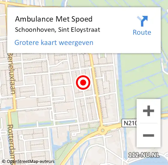 Locatie op kaart van de 112 melding: Ambulance Met Spoed Naar Schoonhoven, Sint Eloystraat op 25 juni 2024 02:35