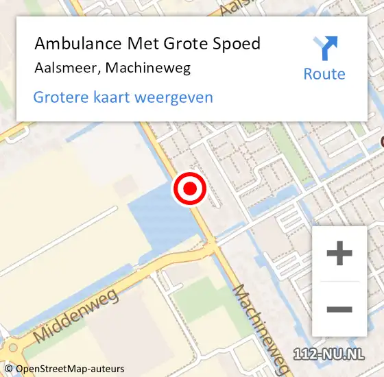 Locatie op kaart van de 112 melding: Ambulance Met Grote Spoed Naar Aalsmeer, Machineweg op 25 juni 2024 03:08