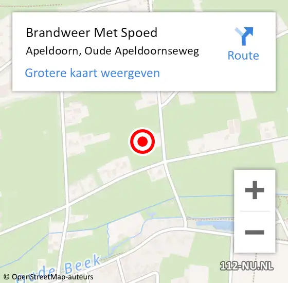 Locatie op kaart van de 112 melding: Brandweer Met Spoed Naar Apeldoorn, Oude Apeldoornseweg op 25 juni 2024 03:52