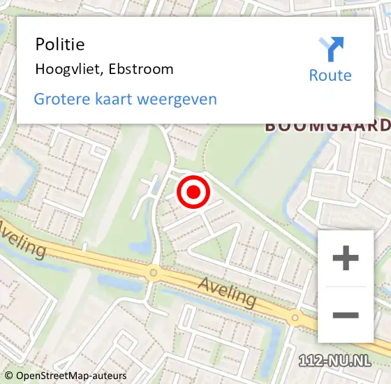 Locatie op kaart van de 112 melding: Politie Hoogvliet, Ebstroom op 25 juni 2024 03:57