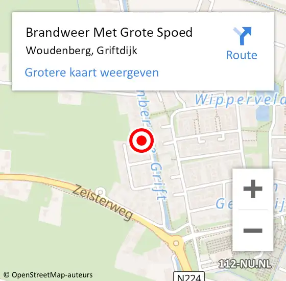 Locatie op kaart van de 112 melding: Brandweer Met Grote Spoed Naar Woudenberg, Griftdijk op 25 juni 2024 04:23