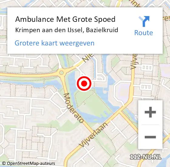 Locatie op kaart van de 112 melding: Ambulance Met Grote Spoed Naar Krimpen aan den IJssel, Bazielkruid op 25 juni 2024 05:07