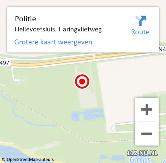 Locatie op kaart van de 112 melding: Politie Hellevoetsluis, Haringvlietweg op 25 juni 2024 07:43