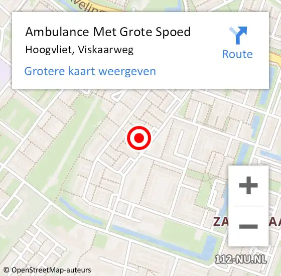 Locatie op kaart van de 112 melding: Ambulance Met Grote Spoed Naar Hoogvliet, Viskaarweg op 25 juni 2024 07:49