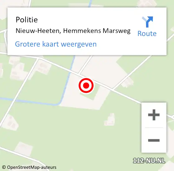 Locatie op kaart van de 112 melding: Politie Nieuw-Heeten, Hemmekens Marsweg op 25 juni 2024 07:51