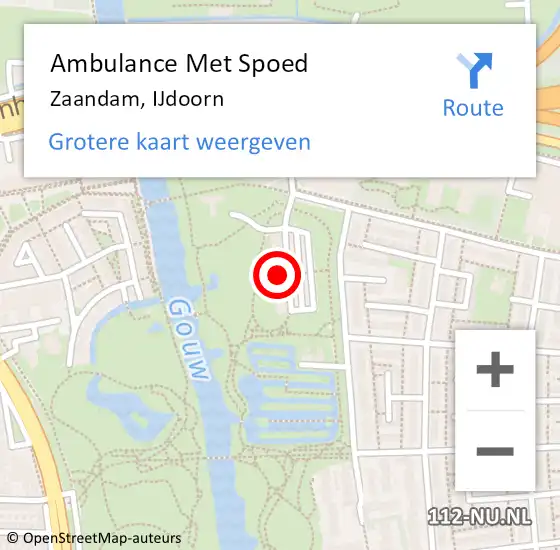 Locatie op kaart van de 112 melding: Ambulance Met Spoed Naar Zaandam, IJdoorn op 25 juni 2024 08:14