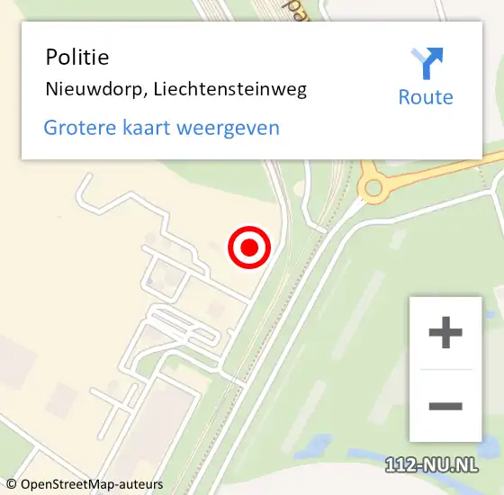 Locatie op kaart van de 112 melding: Politie Nieuwdorp, Liechtensteinweg op 25 juni 2024 08:18