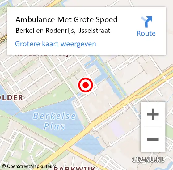 Locatie op kaart van de 112 melding: Ambulance Met Grote Spoed Naar Berkel en Rodenrijs, IJsselstraat op 25 juni 2024 09:24