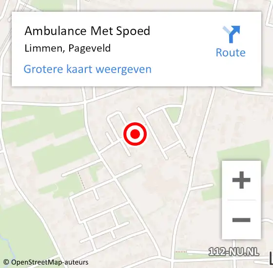 Locatie op kaart van de 112 melding: Ambulance Met Spoed Naar Limmen, Pageveld op 25 juni 2024 09:37