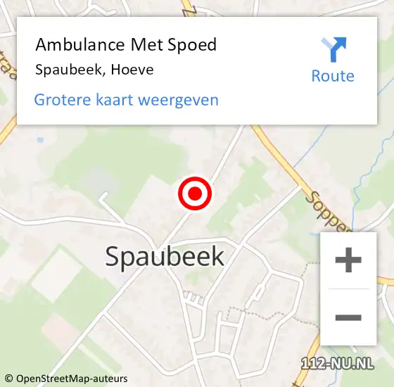 Locatie op kaart van de 112 melding: Ambulance Met Spoed Naar Spaubeek, Hoeve op 10 oktober 2014 16:11