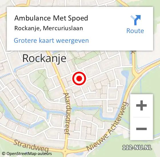 Locatie op kaart van de 112 melding: Ambulance Met Spoed Naar Rockanje, Mercuriuslaan op 25 juni 2024 09:53