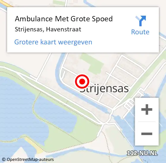 Locatie op kaart van de 112 melding: Ambulance Met Grote Spoed Naar Strijensas, Havenstraat op 25 juni 2024 10:00