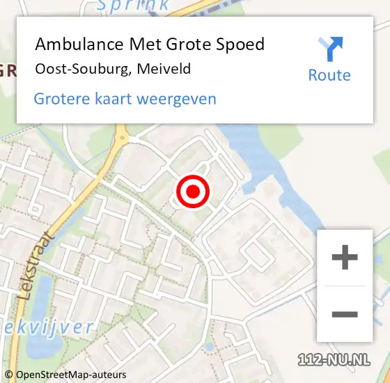 Locatie op kaart van de 112 melding: Ambulance Met Grote Spoed Naar Oost-Souburg, Meiveld op 10 oktober 2014 16:14