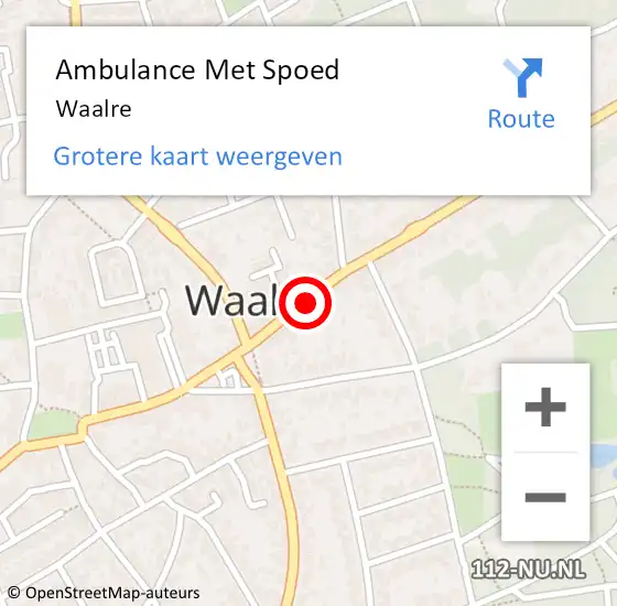 Locatie op kaart van de 112 melding: Ambulance Met Spoed Naar Waalre op 25 juni 2024 10:50